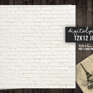 Digitales Papier - Weißer Backstein Textur Hintergrund Papier Weißer Backstein Digitales Papier Hintergrund Hintergrund Tapete Sofort Download