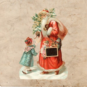 Digital Christmas Color Santa St. Nick - Antique Vintage Santa Claus - Christmas Holiday Printable Download -  Illustration INSTANT DOWNLOAD