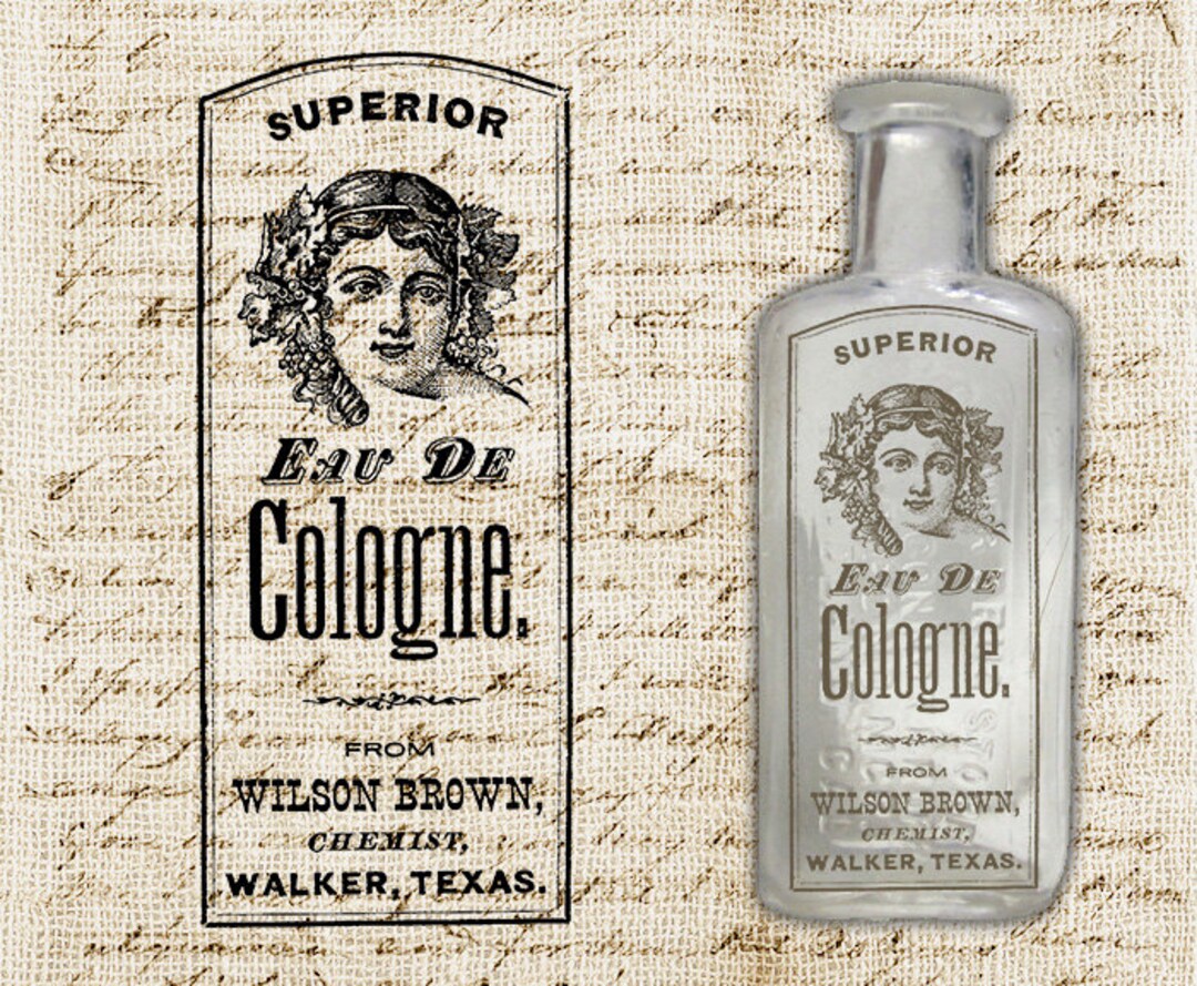 Colonge Withn R Label Antique Cologne Label - Vintage Eau De Cologne Perfume Ad (digital ...