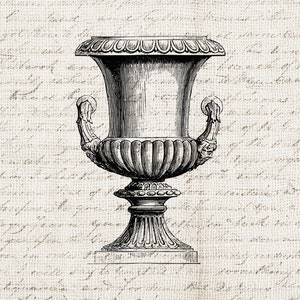 Vintage Illustratie Digitale Download - Antieke Plant Urn Planter Botanische Clipart Graphic Print Transfer Craft Scrapbook INSTANT DOWNLOAD