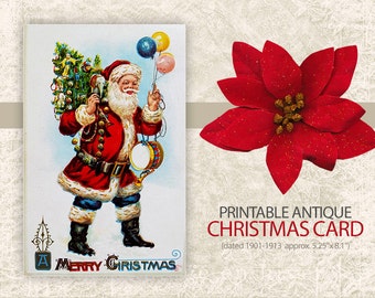 Merry Christmas - Vintage Christmas Post Card - DIGITAL Post Card