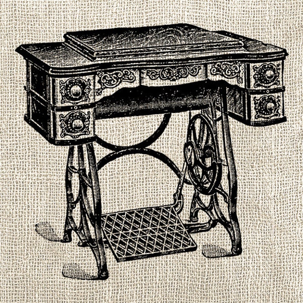 Vintage naaimachine - digitale download clipart - naaimachine illustratie - antieke naaimachine art craft - INSTANT DOWNLOAD