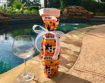 Houston Astros Retro Orange Wine Bottle Gift Bag