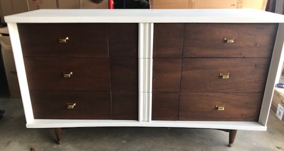 Mid Century Modern Dresser Refurbished Antique Etsy