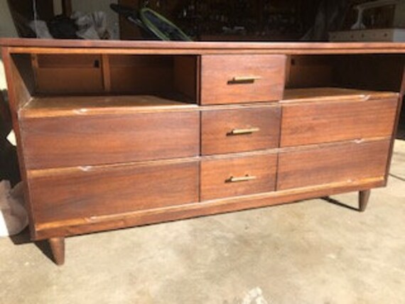 Mid Century Modern Dresser Tv Stand Refurbished Antique Etsy