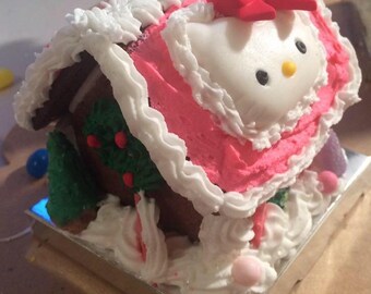 Miniature Lighted Gingerbread House