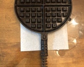 Antique Griswold cast iron waffle iron paddle half section - Wall Decor Only