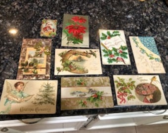 Antique Christmas Postcards 1904-1910: Ephemera Collection, Santa Card Bonus