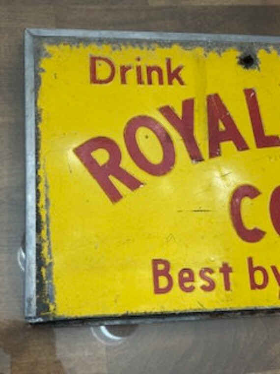 USA 50s  CROWN COLA 看板 Vintage Royal Crown Cola Sign Late 40s Early 50s Concave