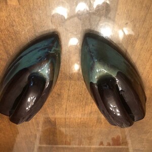 Salt and Pepper shaker set - Vintage: Glazed Ceramic Iron theme Salt and Pepper shaker set .
