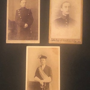 Military : German Military Officer Photo Cards - Late 1800&#39;s - 3 Total - Great Condition