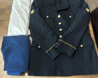 U.S. Army Dress Blues Uniform- Coat-Trousers- White shirt - Rank- E-4 - Vintage