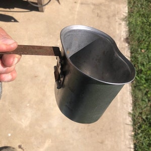 Canteen : Vintage Military Aluminum Canteen U S Army Canteen Cover and Canteen cook pot image 5