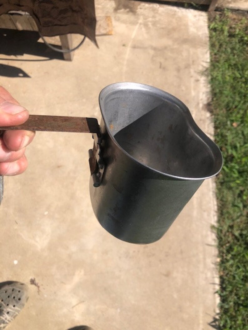 Canteen : Vintage Military Aluminum Canteen U S Army Canteen Cover and Canteen cook pot image 5