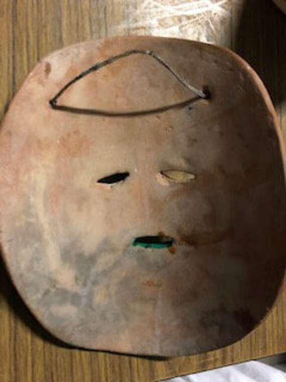 Tribal Mask : Vintage Hand Painted Terra Cotta Ma… - image 6