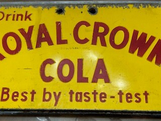 USA 50s  CROWN COLA 看板 Vintage Royal Crown Cola Sign Late 40s Early 50s Concave