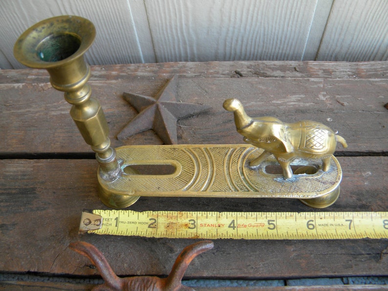 Candle Holder Brass Antique Asian Elephant Candle Holder Etsy