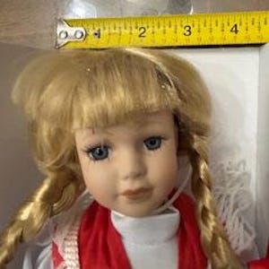 Vintage Porcelain Doll – Collectible Foreign Porzellan Puppe, Original Box imagem 9