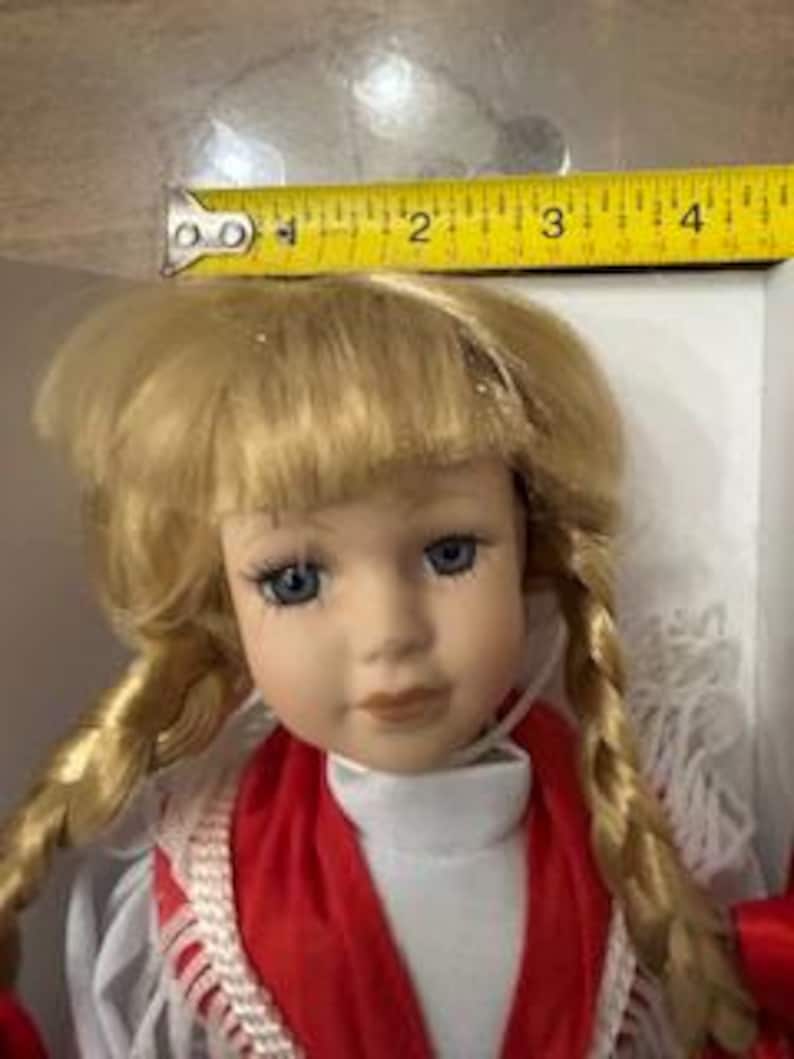 Vintage Porcelain Doll – Collectible Foreign Porzellan Puppe, Original Box imagem 9
