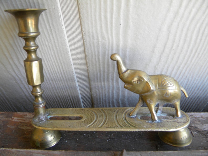 Candle Holder Brass Antique Asian Elephant Candle Holder Etsy