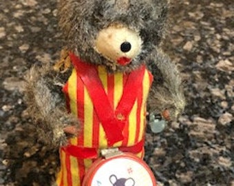 ALPS Drummer Bear wind up toy - Vintage collectible toy