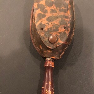 Small Travel Hand Brush with Leather Case antique image 2