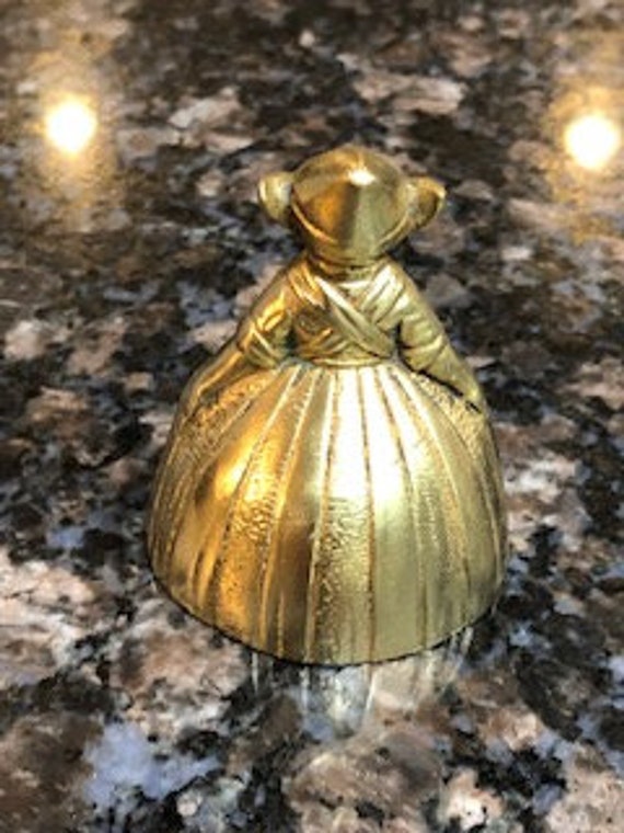 Brass Dutch Girl Bell - Antique: Small Brass Bell - image 2