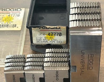 Ridgid  1'' to 2'' High Speed steel Universal Pipe Thread Dies.Totl - 16 pipe thread dies.