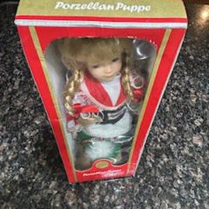 Vintage Porcelain Doll – Collectible Foreign Porzellan Puppe, Original Box imagem 7