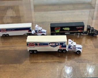 Richard Petty and Kyle Petty set of 3  Semi-Tractor Trailer Race Car haulers - 6 piece set