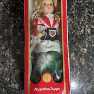 Vintage Porcelain Doll – Collectible Foreign Porzellan Puppe, Original Box imagem 1