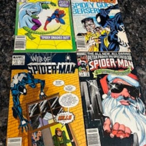 Comic Book : Spider Man  &quot;4&quot;  comic book lot- 1985 Publications - vintage - collectible  .