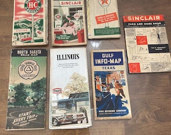 Road Maps and Sinclair Farm and Home Book- Vintage collectible memorabilia. .