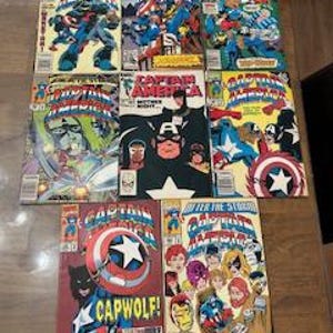 Comic Books - Lot # 52- Captain America &quot;8&quot; lot comic book collection. Vintage - collectible .