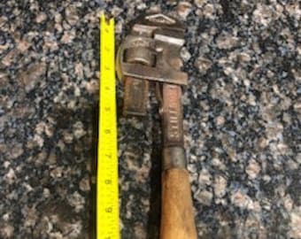 Clé à Pipe Stillson Walworth 8 Pouces – Vintage USA, Outil En Acier