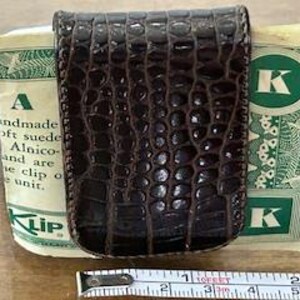 Money Clip - Vintage Kash Klip magnetic money clip - Genuine leather- new condition never used.