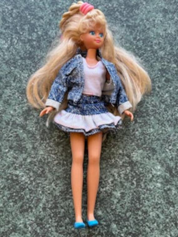 1987 Collectible Barbie Doll: Denim Jacket, Skirt & Blue Shoes. - Etsy
