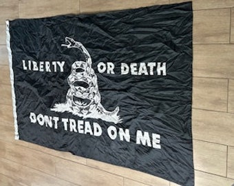 Don't Tread on Me Nylon Flag – Liberty or Death, 58''x35''