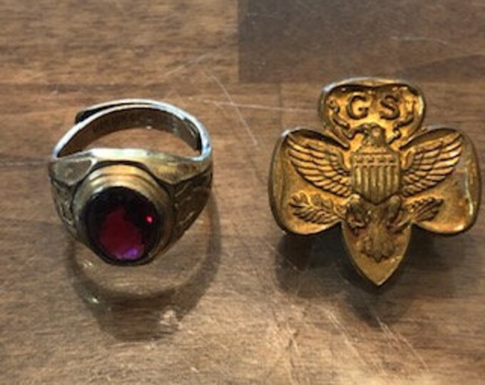 Girl Scout Adjustable Rare Jeweled Ring and Gold Tone Girl Etsy