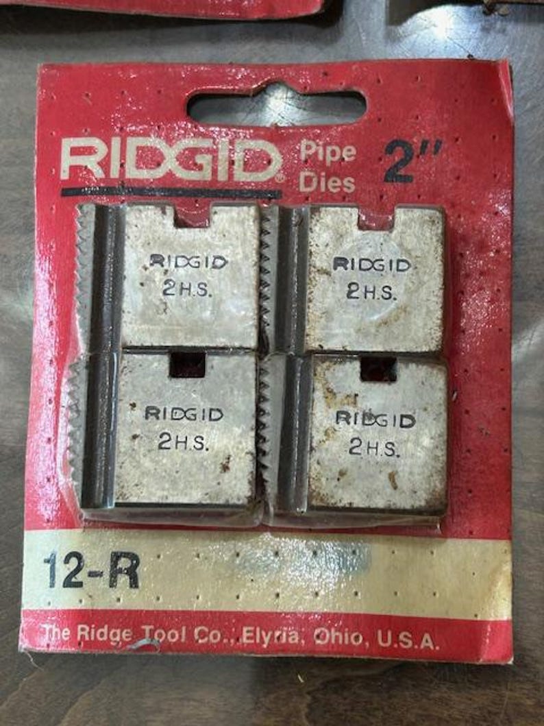 Ridgid: lot of "32" - 1/2'' - 2'' 12R Pipe Thread Dies - Vintage- Unused- Unopened new condition. image 8