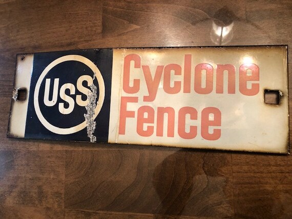 USA VINTAGE THIS FENCE IS ホーロー看板 Vintage USS Cyclone Fence Porcelain Sign – Pittsburgh Steel - Etsy