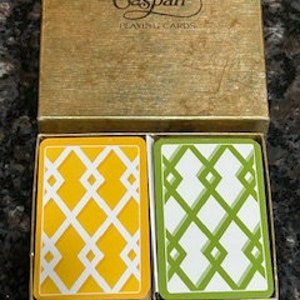 Playing Cards : Caspari double deck playing cards set. Made in Belgium - very nice Vintage playing cards.