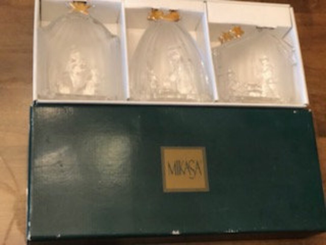Mikasa Nativity Set Mikasa Thick Crystal Glass Christmas Etsy