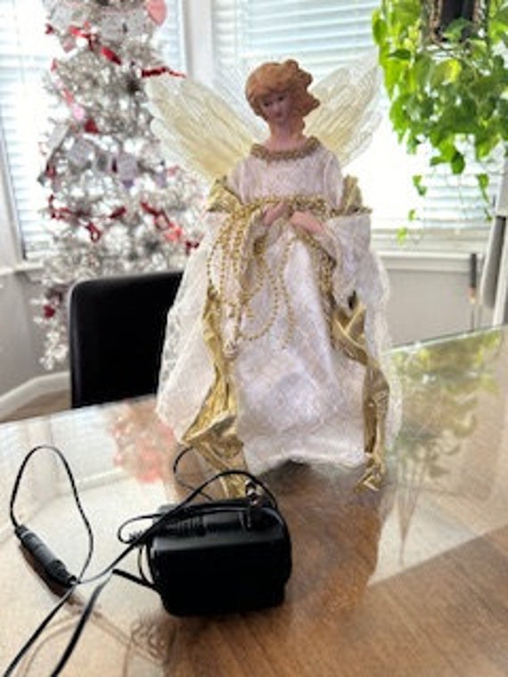 Fiber Optic Christmas Angel Tree Topper Multi Fibe… Gem