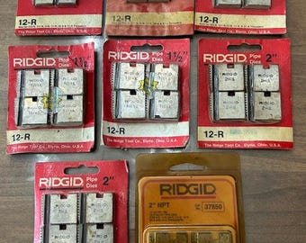 Ridgid: lot of "32" -  1/2'' - 2'' 12R Pipe Thread Dies - Vintage- Unused- Unopened new condition.