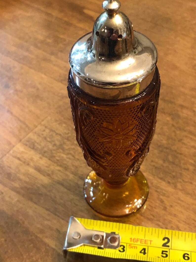 Antique amber Indiana Glass Salt and Pepper Shaker Set