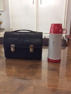 Thermos Brand Lunchbox with Thermos brand beverage bottle- 1940's era- Nice condition.