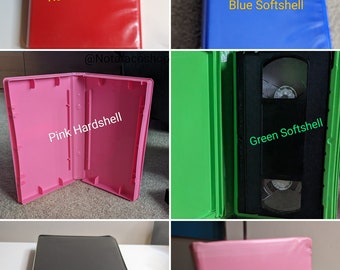 Replacement VHS Tape Clamshell Case Hardshell and Softshell Various Colours Used