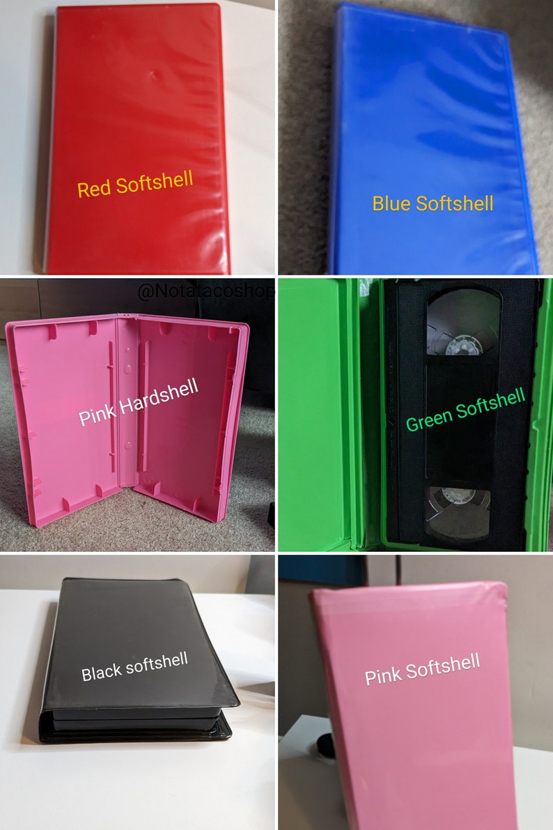 Replacement VHS Tape Clamshell Case Hardshell and Softshell Various