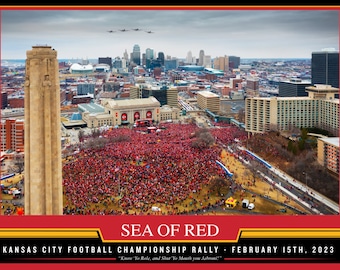 2023 KC Chiefs Parade Rally Print 24 x 18 - free shipping